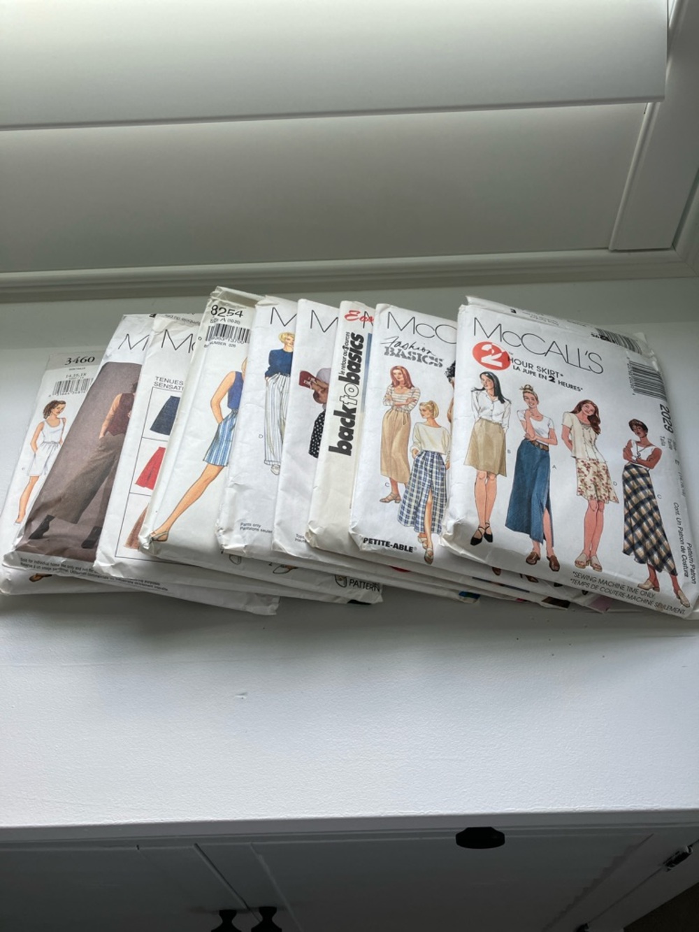 Nine women’s sewing patterns, skirts, pants size sizes 10–22